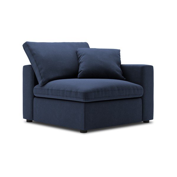 Тъмносиня ъглова част на модулен диван от велур Galaxy, десен ъгъл - Windsor & Co Sofas-image-2