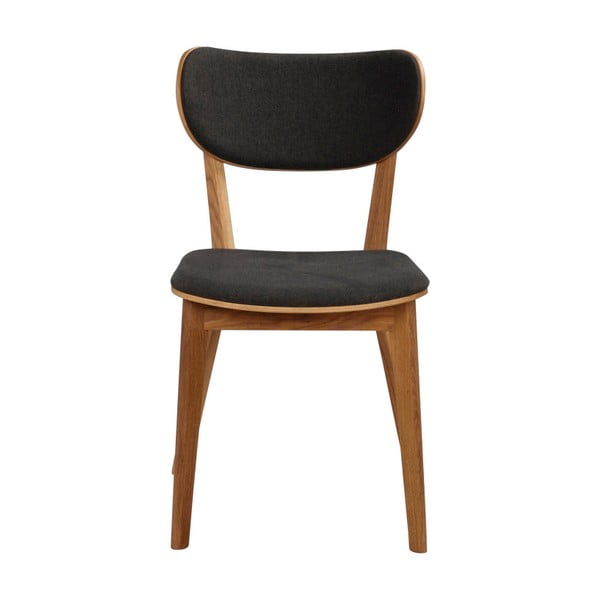 Трапезен стол от кафяв дъб с тъмносива седалка Cato - Rowico-image-3