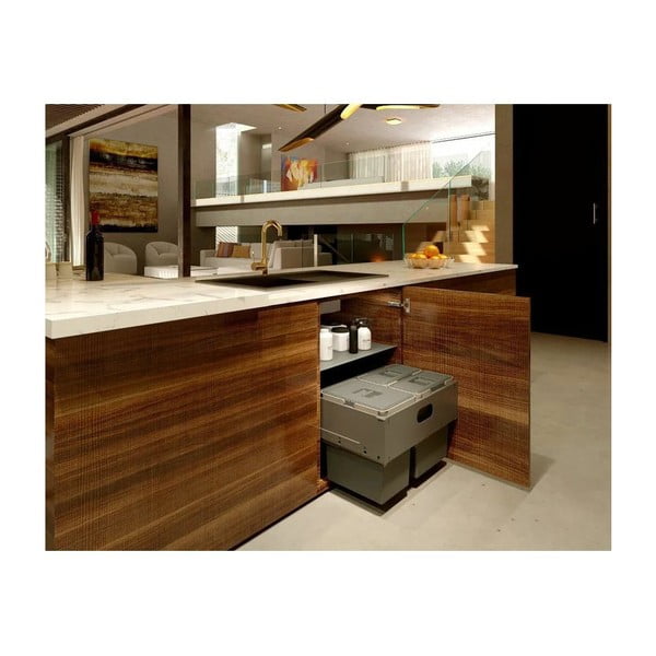 Сиво вградено пластмасово кошче за рециклиране на боклук 42 l Block U-Sink 2.0 – Elletipi-image-1