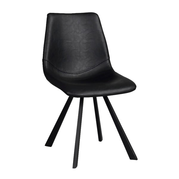 Черен трапезен стол с черни крака Alpha - Rowico