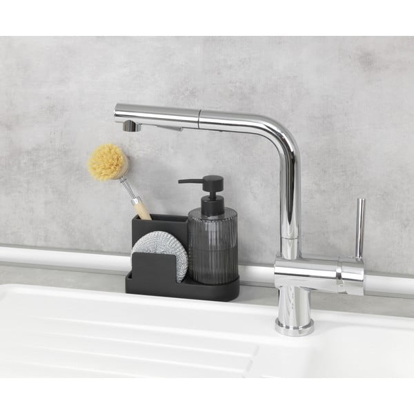 Черна стойка за перилни препарати от полирезин Pina – Wenko-image-1