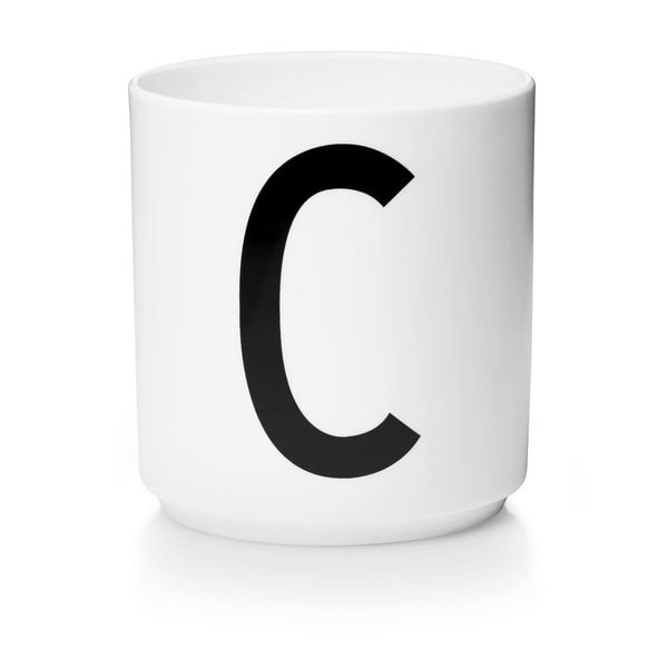 Бяла порцеланова чаша Personal C A-Z - Design Letters