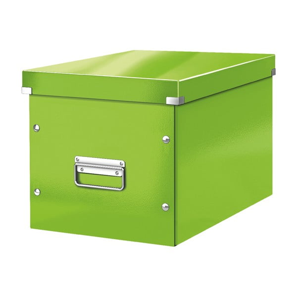 Зелена картонена кутия за съхранение с капак 32x36x31 cm Click&Store – Leitz