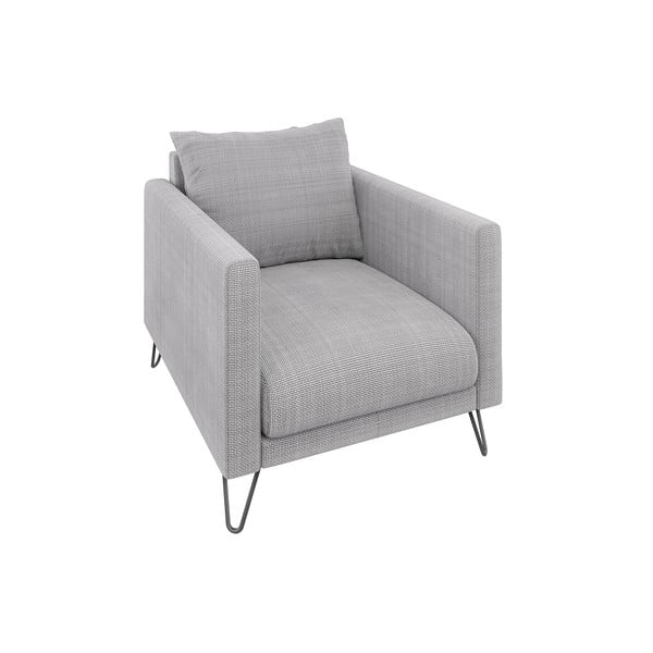 Светлосиво шенилово кресло Freya – Ropez