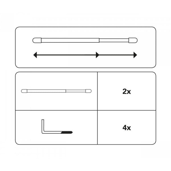 Метален разтегателен витражен прът 60 - 90 см - SP TREND-image-1