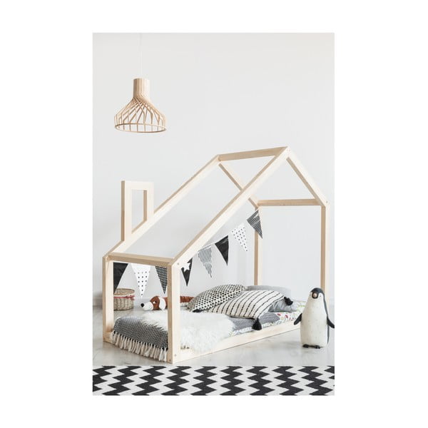 Легло за къща от борова дървесина Mila DM, 90 x 160 cm - Adeko