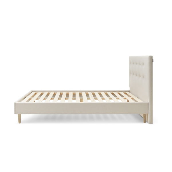 Бежово тапицирано двойно легло с решетка 180x200 cm Rory - Bobochic Paris-image-3