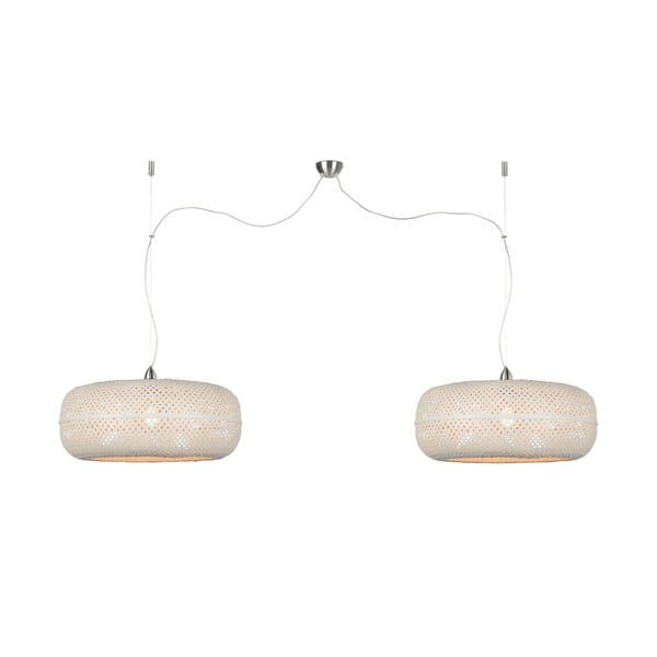 Бяла бамбукова двойна висяща лампа Palawan - Good&Mojo