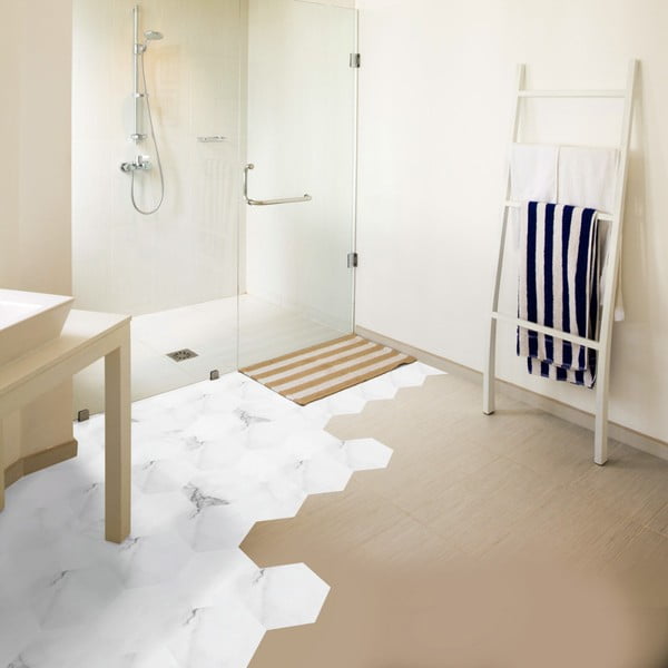 Комплект от 10 шестоъгълни стикери за под - Ambiance-image-2