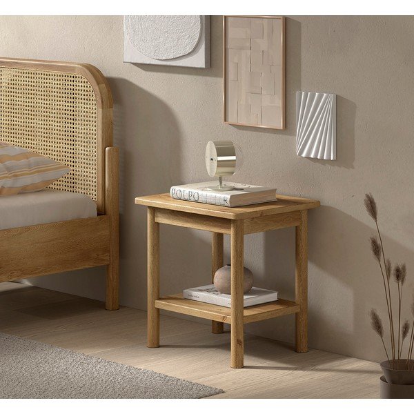 Нощно шкафче от масивен дъб в естествен цвят Olive – Vipack-image-1