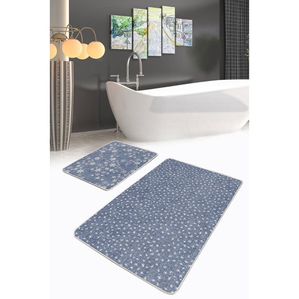 Сини изтривалки за баня в комплект от 2 броя 100x60 cm - Minimalist Home World-image-2