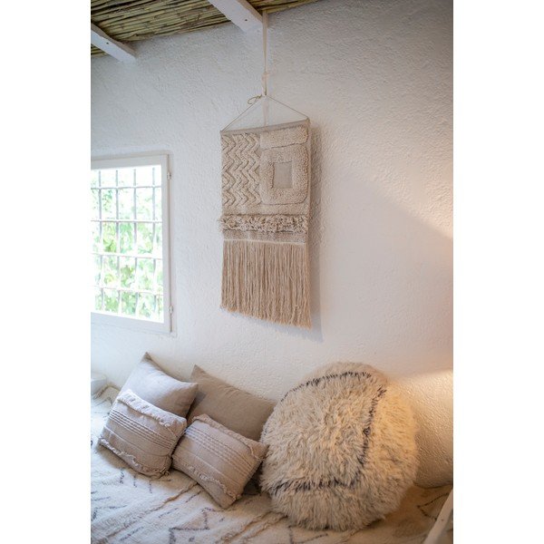 Бяла вълнена табуретка Berber Soul – Lorena Canals-image-4