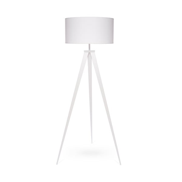 Подова лампа с бели метални крака и бял абажур Kiki - Bonami Essentials