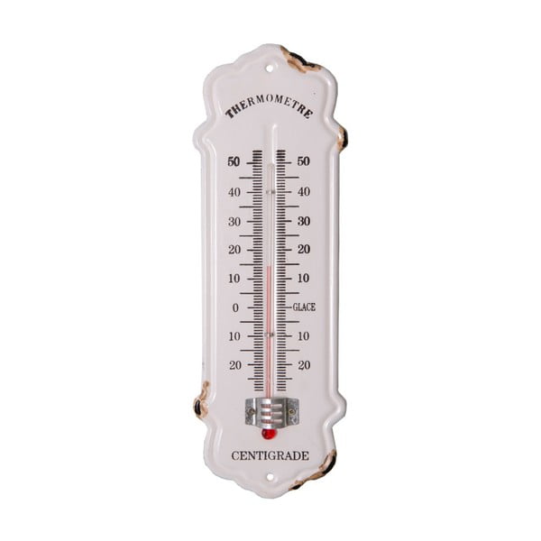 Класически бял стенен термометър - Antic Line