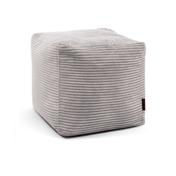 Светлосив пуф от рипсено кадифе Up! MooG – SLOWDOWN