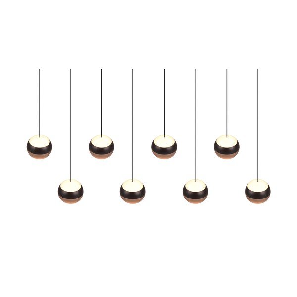 LED висящо осветително тяло с метален абажур в черно-меден цвят Orbit - Trio Select-image-1