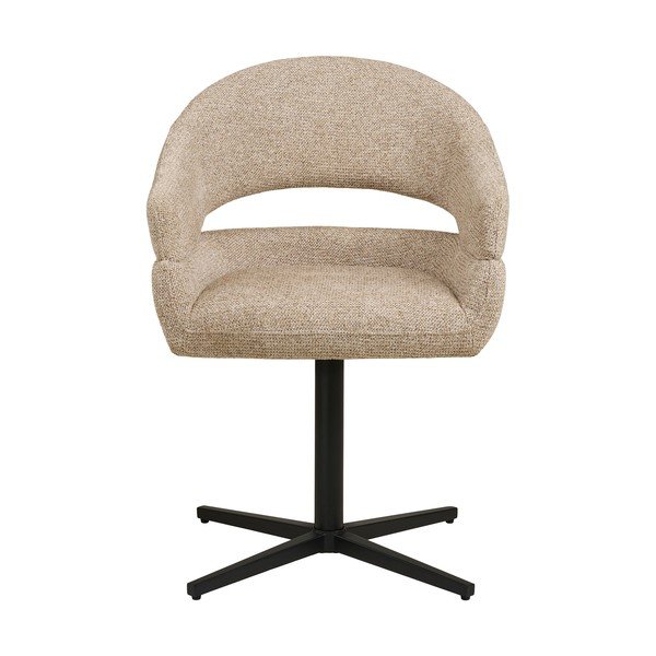 Бежов тапициран трапезен стол с подлакътници Dover – House Nordic-image-2