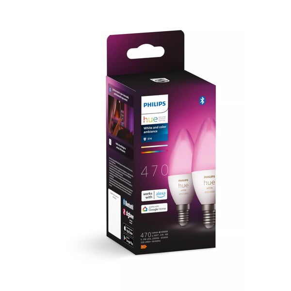 LED комплект крушки 2 бр. E14, 5 W White and color ambiance – Philips Hue