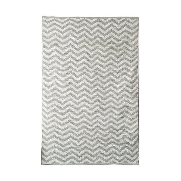 Сив и бежов памучен ръчно тъкан килим Pipsa Zigzag, 140 x 200 cm - TJ Serra