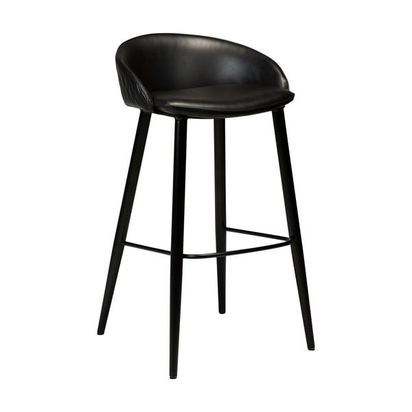 Černá barová židle z imitace kůže DAN-FORM Denmark Dual, výška 91 cm