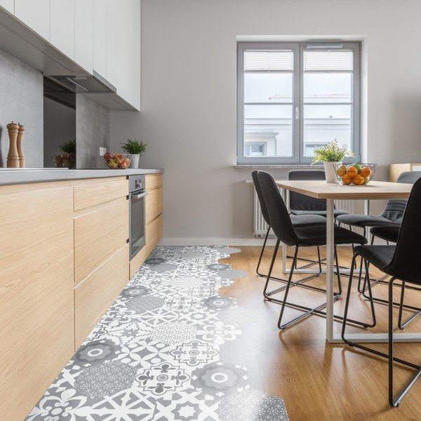 Комплект от 10 стикера за под Шестоъгълници Giuseppina, 20 x 18 cm - Ambiance-image-1
