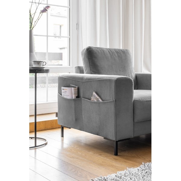 Сиво кресло от рипсено кадифе Lofty Lilly – Miuform-image-3