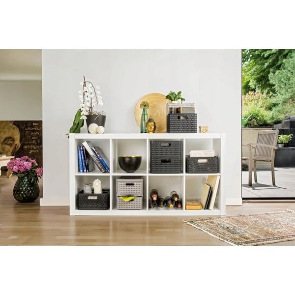 Тъмно сива рециклирана пластмасова кошница за съхранение Country - Rotho-image-1