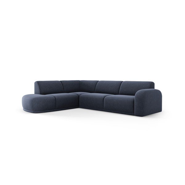 Тъмносин кадифен ъглов диван Erin – Micadoni Home-image-2