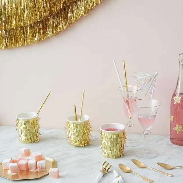 Хартиени чаши за еднократна употреба в комплект от  8 бр. Gold Fringe Party – Meri Meri-image-2