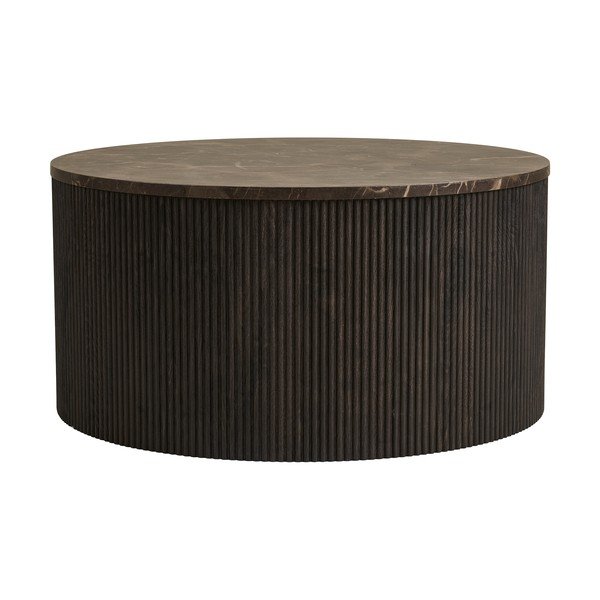 Тъмнокафява кръгла масичка за кафе с плот от имитация на мрамор ø 80 cm Rota – House Nordic-image-4