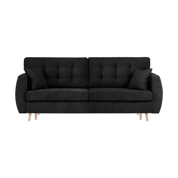 Черен триместен разтегателен диван с място за съхранение Амстердам, 231 x 98 x 95 cm - Cosmopolitan Design