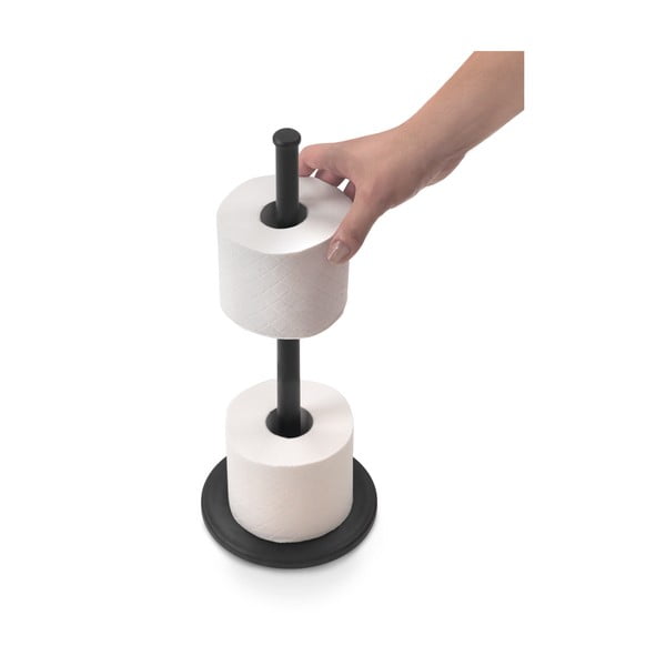 Матово черна стоманена поставка за тоалетна хартия Lava – Metaltex-image-2