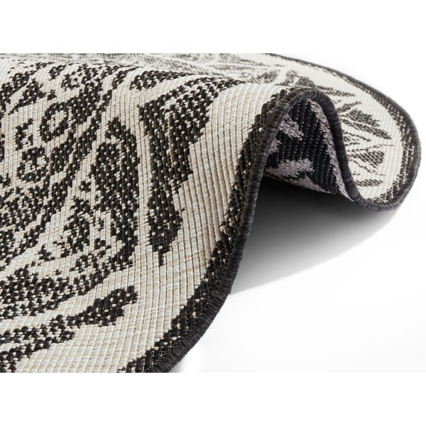 Черно-кремав килим за открито, ø 200 cm Siruma - NORTHRUGS-image-2