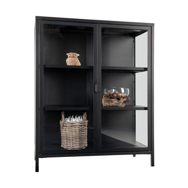 Черна метална витрина 80x101,5 cm Brisbane - House Nordic-image-3