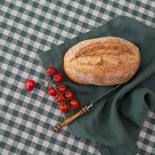 Ленена кърпа за съдове 45x65 cm Forest Green Gingham – Linen Tales-image-1