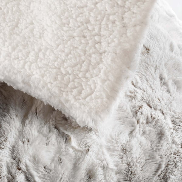 Сиво-бежово одеяло от изкуствена кожа 220x240 cm Alaska – douceur d'intérieur-image-4