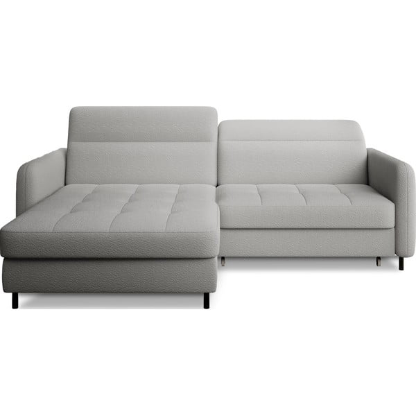 Сив разтегателен ъглов диван с място за съхранение от букле (ляв ъгъл) Gomsi – ELTAP