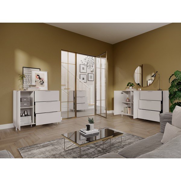 Кремаво матово шкафче 68x98x40 cm Savoca – Germania-image-1