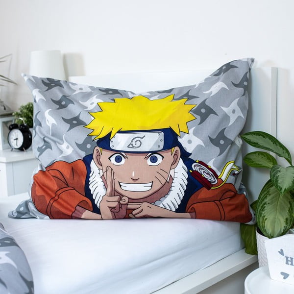 Единично  памучно детско спално бельо 140x200 cm Naruto "Grey" – Jerry Fabrics-image-3