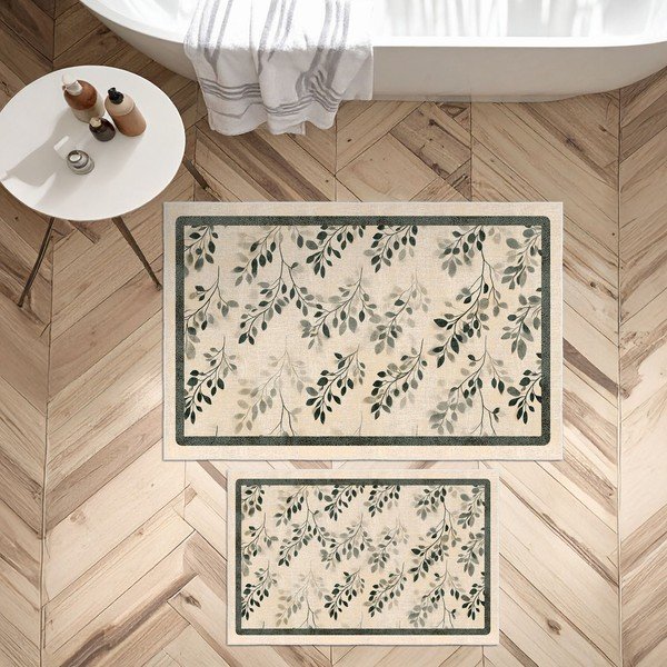 Бежови килими за баня в комплект 2 бр. 60x100 cm – Foutastic-image-4