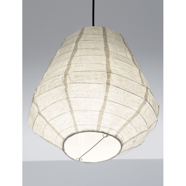 Бяло ленено висящо осветително тяло ø 36 cm Linnet – Nova Luce-image-1