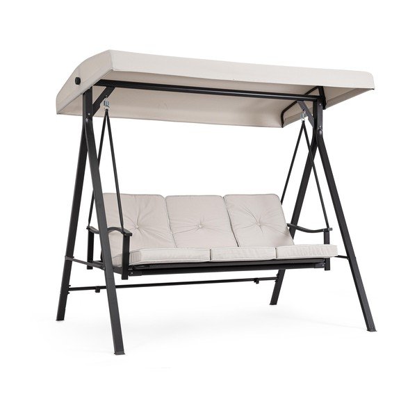Антрацитна/бежова градинска люлка метална Taurus – Bizzotto