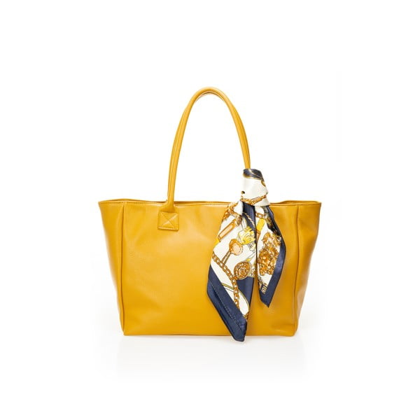 Жълта кожена чанта Nina - Giorgio Costa