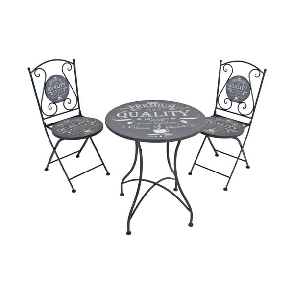 Комплект от 2 сиви градински стола и маса ADDU Royal - Garden Pleasure