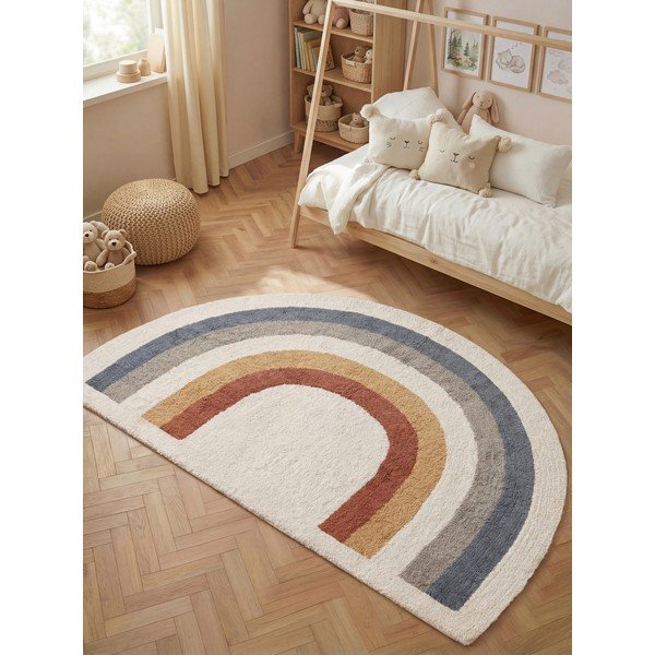 Кремав памучен детски килим подходящ за пране/ръчно изработен 140x200 cm Snuggle Riva – Hanse Home-image-1