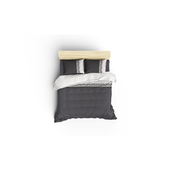 Сиво памучно спално бельо с чаршаф Cotton Box , 200 x 220 cm Rosinda - Mijolnir