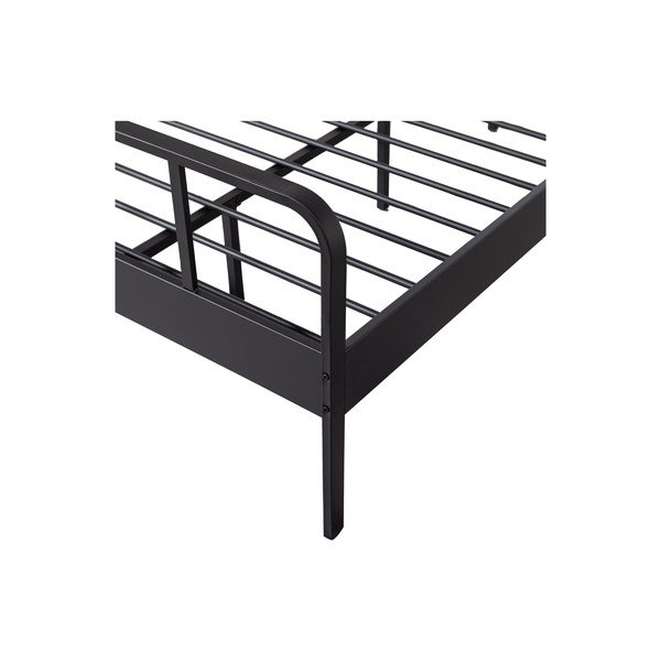 Черно метално единично легло с решетка 120x200 cm Mees - WOOOD-image-4