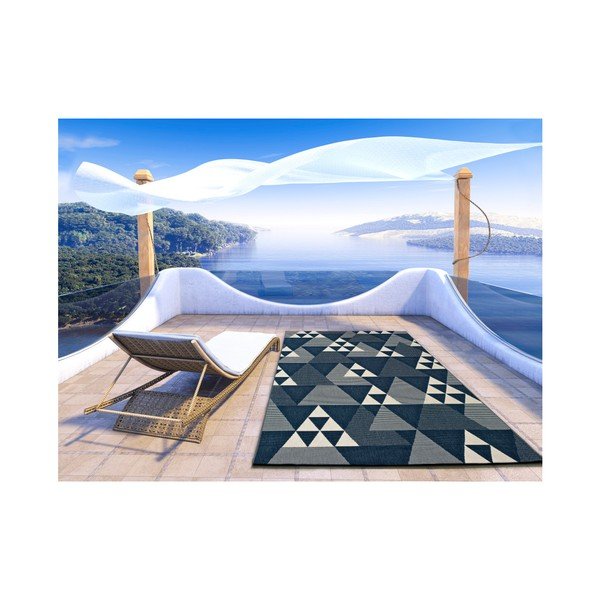 Син килим за открито Триъгълници, 140 x 200 cm Clhoe - Universal-image-2