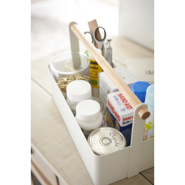 Бяла многофункционална кутия с детайли от букова дървесина Кутия за инструменти, дължина 29 cm Tosca - YAMAZAKI-image-3