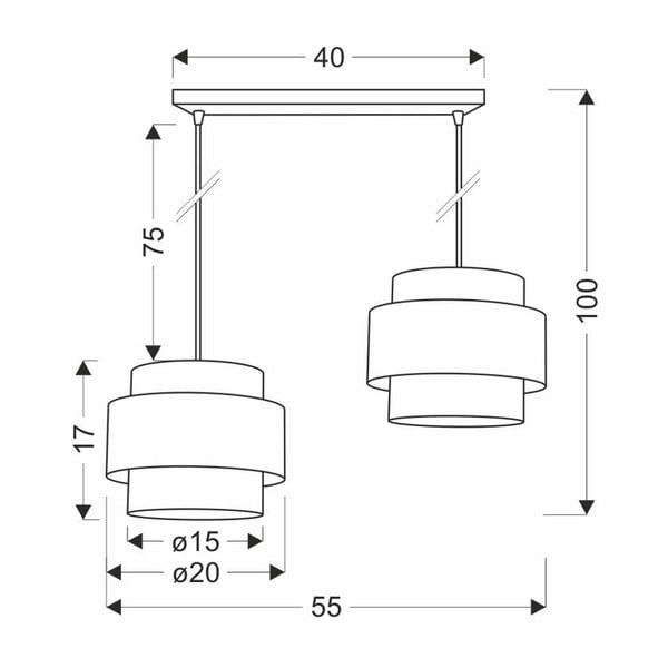 Висяща лампа с абажур от ратан в бял и естествен цвят ø 20 cm Rattan - Candellux Lighting-image-2